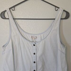 Kirra | Light Wash Button Front Chambray Tank Size Medium